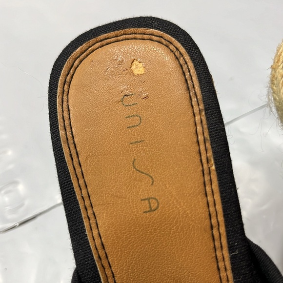 Sunisa BLACK tan Espadrille Wedge Sandals slip on 3.5”heel size 8 festival beach - Picture 3 of 10